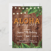 Tropische Aloha Rustic Birthday Uitnodiging (Voorkant)