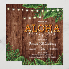 Tropische Aloha Rustic Birthday Uitnodiging