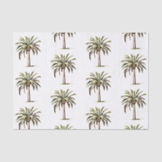 Tropische Aloha Strand Palmboom Bruiloft Tissuepapier (Voorkant)