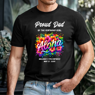 Tropische Aloha Trotse papa van het jarige meisje T-shirt