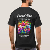 Tropische Aloha trotse vader van het verjaardagsme T-shirt (Achterkant)