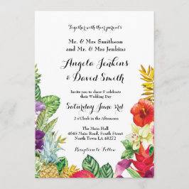 Tropische Aloha Wedding Floral Luau Lights Invite Kaart