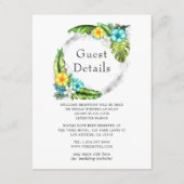 Tropische Aloha Zomer Strand Bruiloft Gast Details Informatiekaartje (Voorkant)