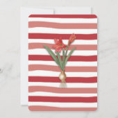 Tropische amaryllis Striped 80th Birthday Party Kaart (Achterkant)