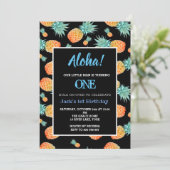 Tropische anananas 1e jongen verjaardag kaart (Staand voorkant)