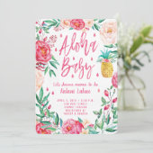 Tropische anananas Aloha Baby shower Kaart (Staand voorkant)