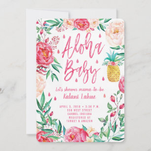Tropische anananas Aloha Baby shower Kaart