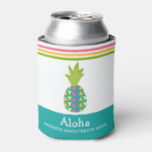 Tropische anananas Aloha Beach House Luau Blauwgro Blikjeskoeler (Blikje Voorkant)