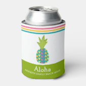 Tropische anananas Aloha Beach House Luau Green Blikjeskoeler (Blikje Voorkant)