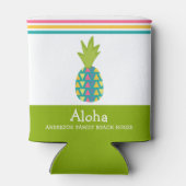 Tropische anananas Aloha Beach House Luau Green Blikjeskoeler (Achterkant)