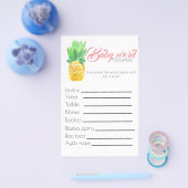 Tropische anananas baby shower game word scramble flyer (Enkel)