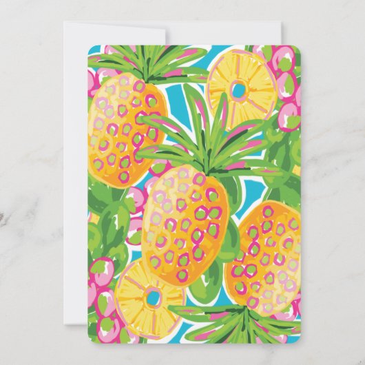 Tropische anananas Birthday Invitation Kaart (Achterkant)