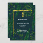 Tropische anananas Birthday Luau Party Kaart (Voorkant / Achterkant)