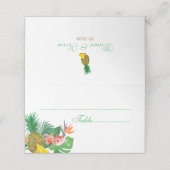 Tropische anananas bruiloft plaatskaartje (Buitenkant ongevouwen)