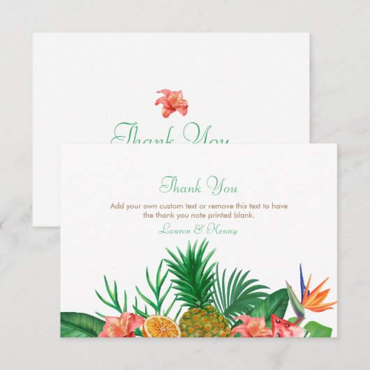 Tropische anananas Dank je kaarten (Voorkant / Achterkant)