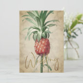 Tropische anananas Elegant Modern Gold Wedding Kaart (Staand voorkant)