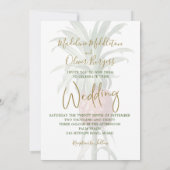Tropische anananas Elegant Modern Gold Wedding Kaart (Achterkant)