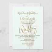 Tropische anananas Elegant Modern Gold Wedding Kaart (Achterkant)