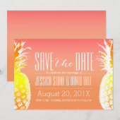 Tropische anananas Elegant Wedding Save the Date (Voorkant / Achterkant)