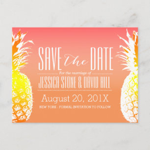 Tropische anananas Elegant Wedding Save the Date Aankondigingskaart
