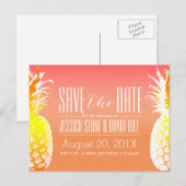 Tropische anananas Elegant Wedding Save the Date Aankondigingskaart (Voorkant / Achterkant)
