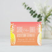 Tropische anananas Elegant Wedding Save the Date Aankondigingskaart (Staand voorkant)