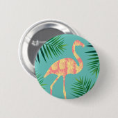 Tropische anananas Flamingo & Foliage Ronde Button 5,7 Cm (Voorkant /achterkant)