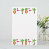Tropische anananas Flamingo Palm Tree Stationery Briefpapier (Staand voorkant)