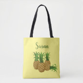 Tropische anananas Gele Canvas tas Gepersonaliseer (Voorkant)