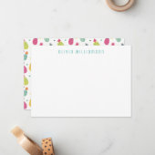 Tropische anananas gepersonaliseerd notitiekaartje (Voorkant / Achterkant in situ)