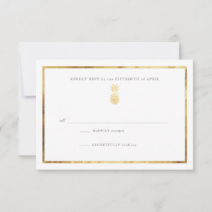 Tropische anananas Gold Wedding RSP RSVP Kaartje