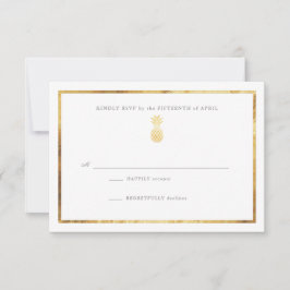 Tropische anananas Gold Wedding RSP RSVP Kaartje