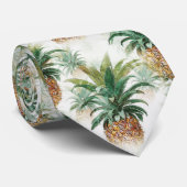 Tropische anananas Greenery Aloha Hawaii Hawaiian Stropdas (Opgerold)