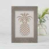 Tropische anananas Hearts Wedding Invitations Kaart (Staand voorkant)