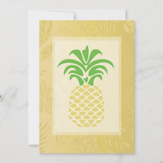 Tropische anananas Hearts Wedding Invitations Kaart (Voorkant)