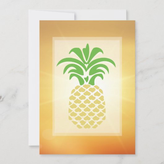 Tropische anananas Hearts Wedding Invitations Kaart (Voorkant)