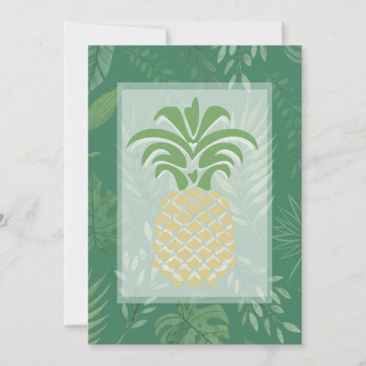 Tropische anananas Hearts Wedding Invitations Kaart (Voorkant)