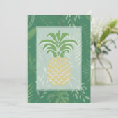 Tropische anananas Hearts Wedding Invitations Kaart (Staand voorkant)