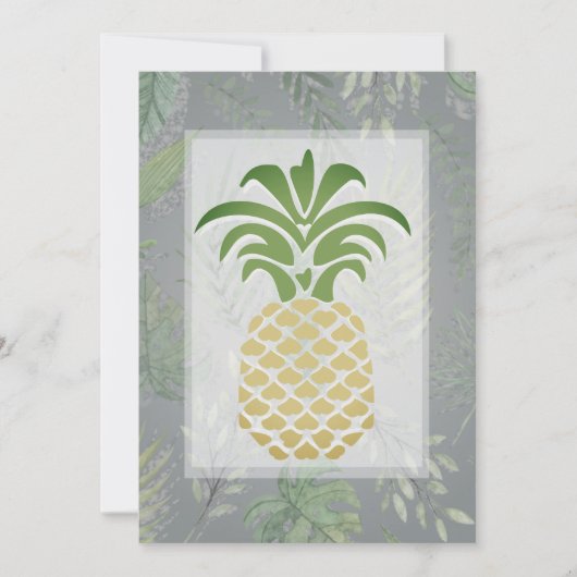 Tropische anananas Hearts Wedding Invitations Kaart (Voorkant)