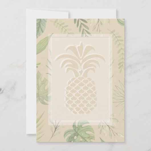 Tropische anananas Hearts Wedding Invitations Kaart (Voorkant)