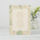 Tropische anananas Hearts Wedding Invitations Kaart (Staand voorkant)