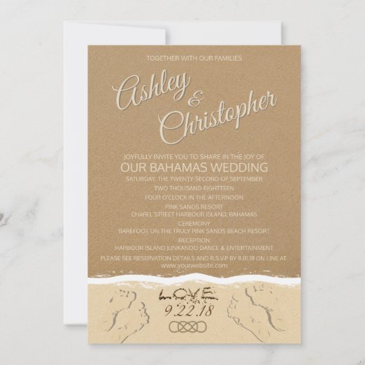 Tropische anananas Hearts Wedding Invitations Kaart (Achterkant)