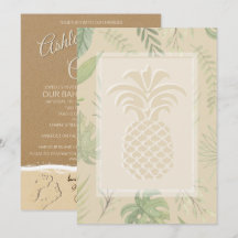 Tropische anananas Hearts Wedding Invitations