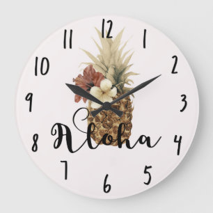  tropische anananas Hibiscus Floral Aloha Grote Klok