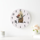 tropische anananas Hibiscus Floral Aloha Grote Klok (Huis)