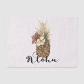  tropische anananas Hibiscus Floral Aloha Tissuepapier (Voorkant)