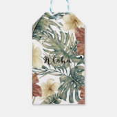  tropische anananas Hibiscus Floral Wedding Cadeaulabel (Achterkant)