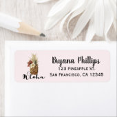 tropische anananas Hibiscus Floral Wedding Etiket (Insitu)