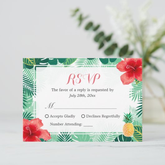Tropische anananas Hibiscus Leaves RSVP Response