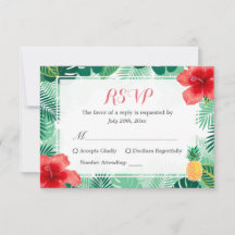 Tropische anananas Hibiscus Leaves RSVP Response